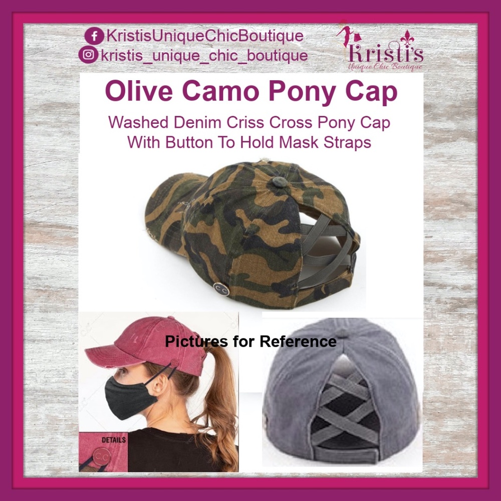 Olive Camo Pony Cap